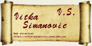 Vitka Simanović vizit kartica